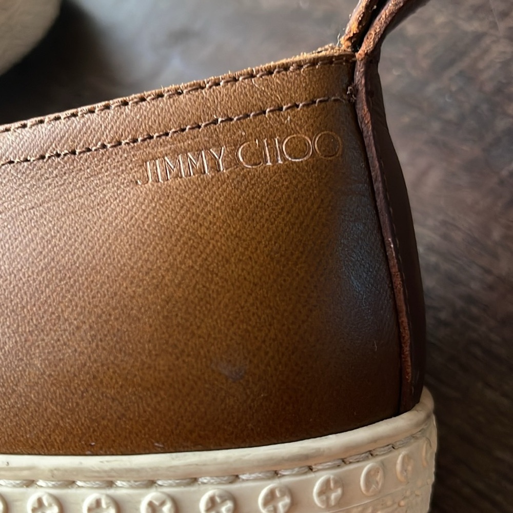 Jimmy Choo Brown Slip-On Leather Loafers - Picture 2 of 8